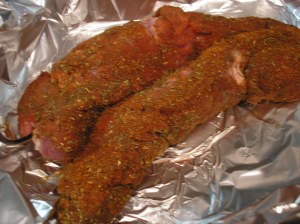 Place in pan and roast 350 degrees