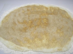 Rolled dough with cinnamon and sugar