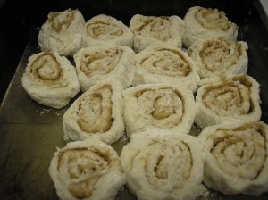 Place in pan to bake