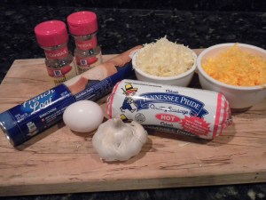 Ingredients for sausage bread
