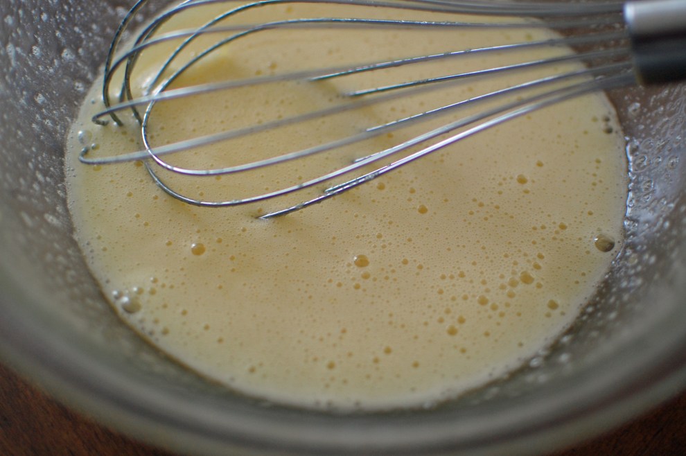 sugar, corn starch, and eggs