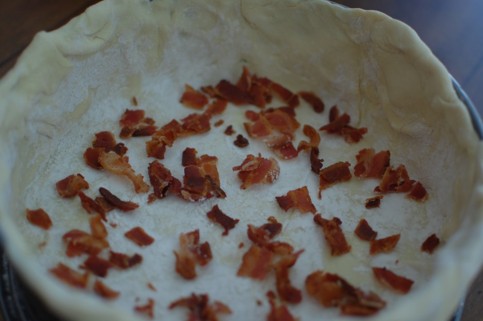 First layer of bacon