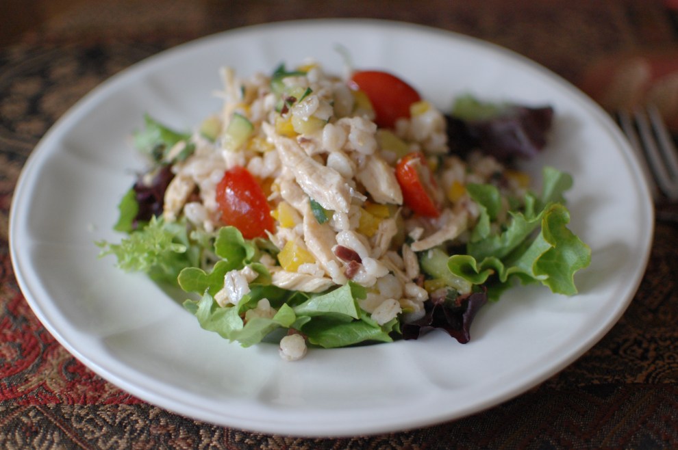 Greek Chicken and Barley Salad