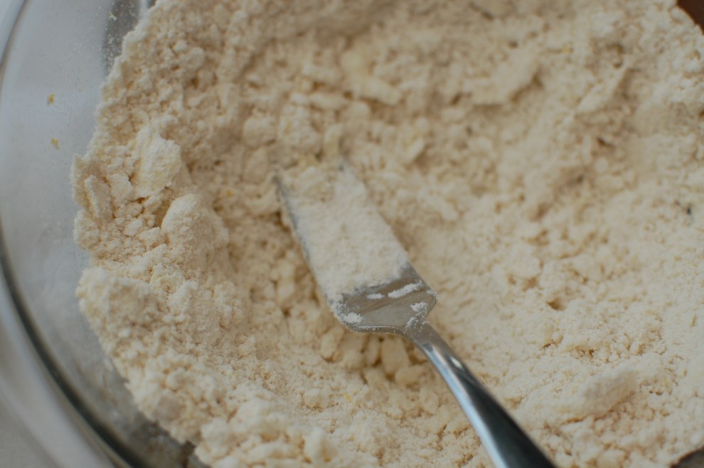 Bisquick, sugar, zest, butter