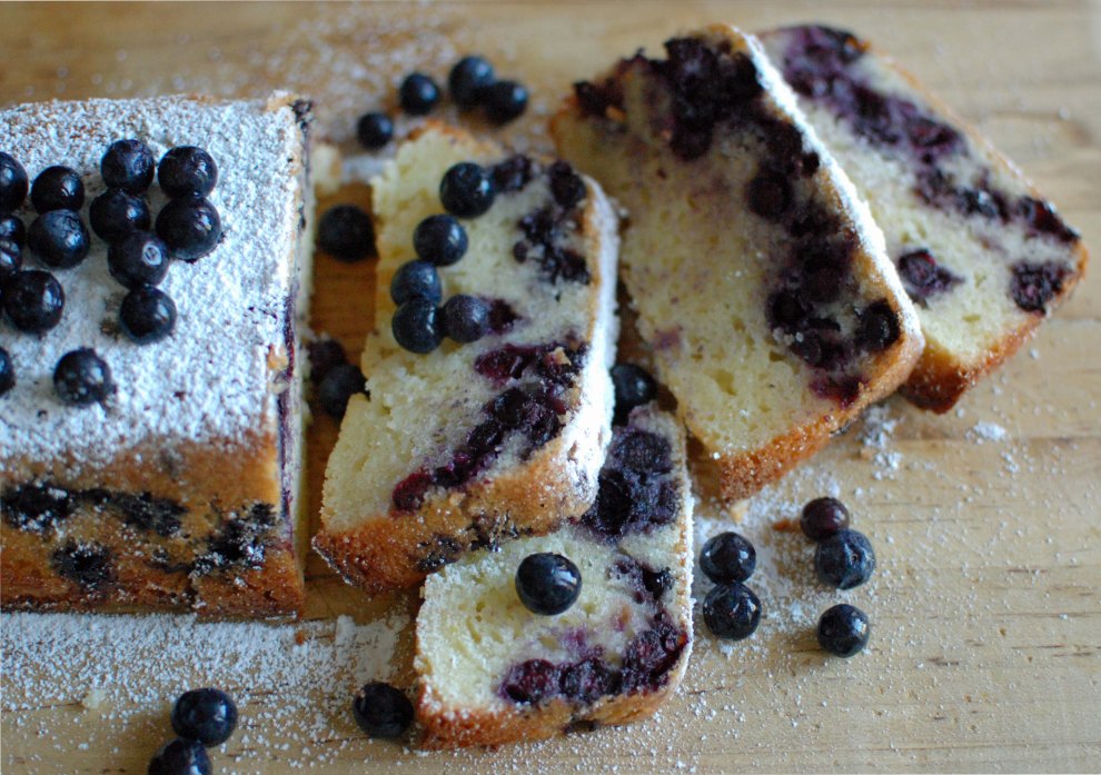 Blueberry Yogurt Loaf Sliced