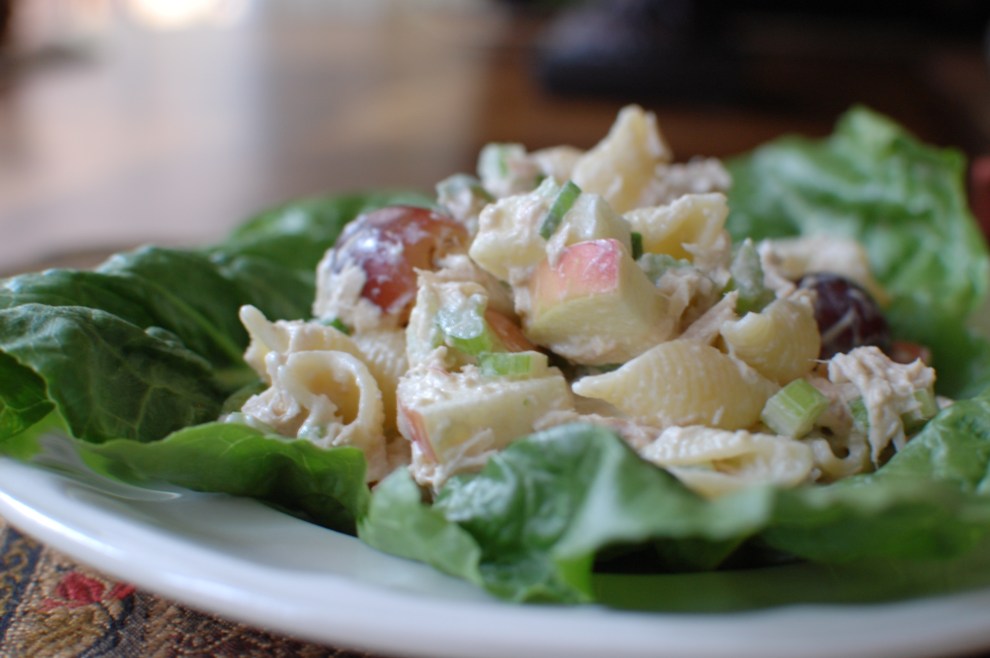 Tuna Pasta Salad with apples and grapes