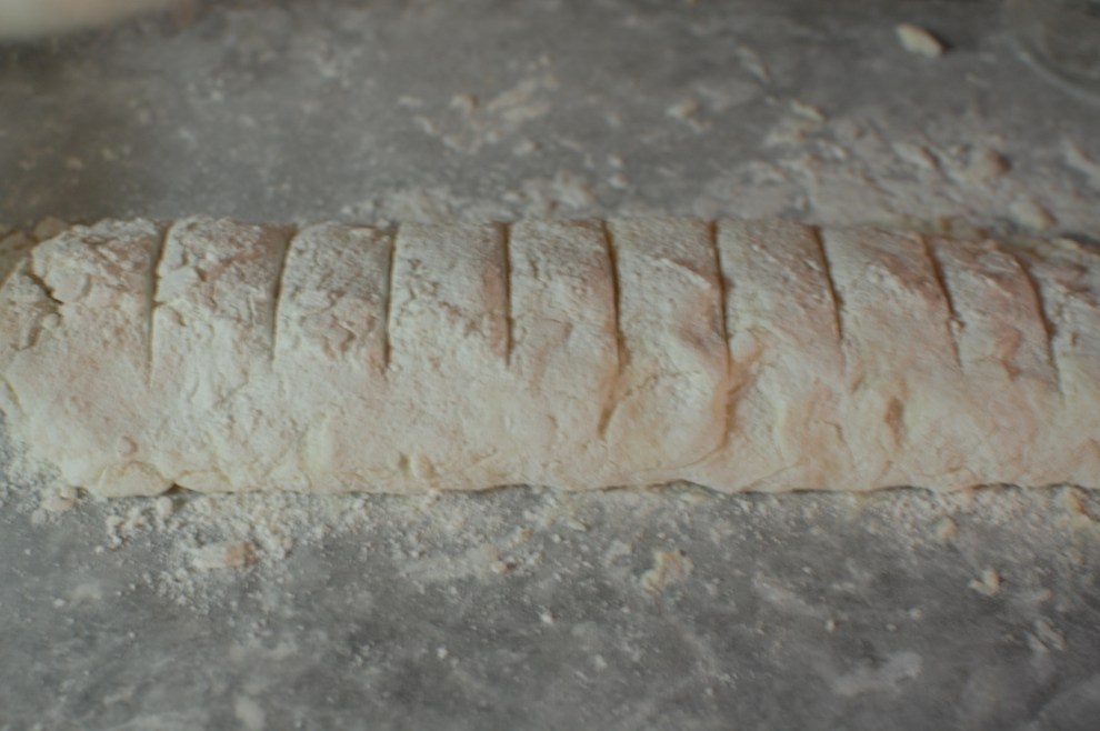 Rolled and ready to cut